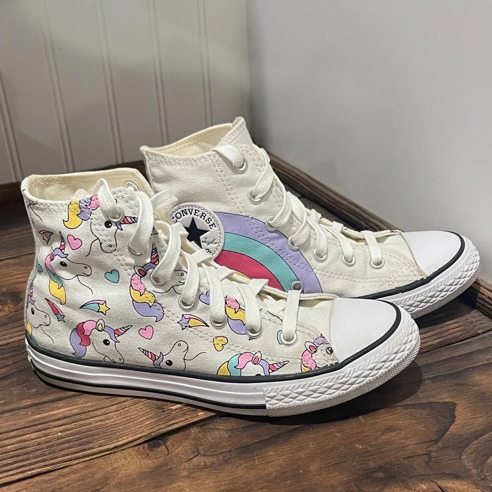 Converse Kids All Star Chuck Taylor High-Top Sneakers with Unicorns and Rainbows